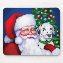 Santa's Dalmatian at Christmas mousepads
