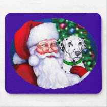 Santa's Dalmatian at Christmas mousepads