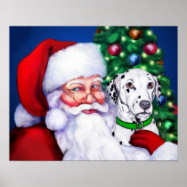 Santa's Dalmatian at Christmas posters