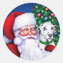 Santa's Dalmatian at Christmas stickers