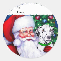 Santa's Dalmatian at Christmas stickers