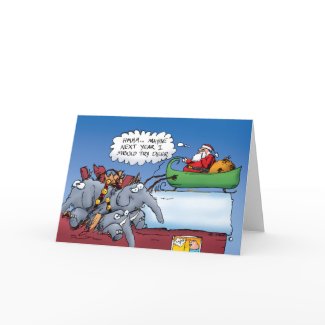 Santa's Elephants Greeting Card