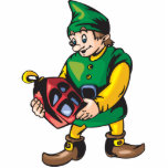 Santas Elf and Lantern Photo Cut Out