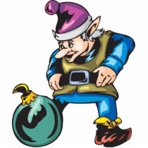 Santas Elf and Ornament Photo Cut Out