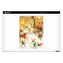 Santa's Elves Ready His Sleigh on Christmas Eve 17" Laptop Decal