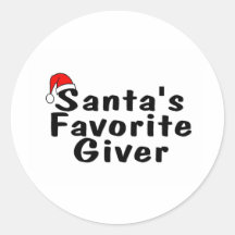Santas Favorite Giver Round Stickers