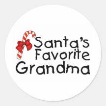 Santas Favorite Grandma Round Sticker