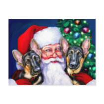 Santa's German Sheperd Dogs postcards