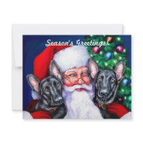 Santas German Shepherd Dogs BLK invitations by DanesRUs Santas German Shepherd Dogs BLK invitations