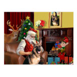 Santa's German Shepherd Postcard