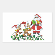 Santas Gift Rectangle Stickers