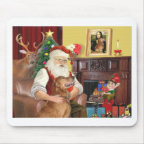 Santa's Golden Retriever (#12) mousepads by heartsonggallery Santa's Golden Retriever (#12) mousepads