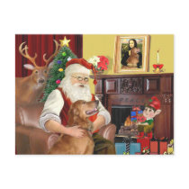 Santa's Golden Retriever (#12) Postcard