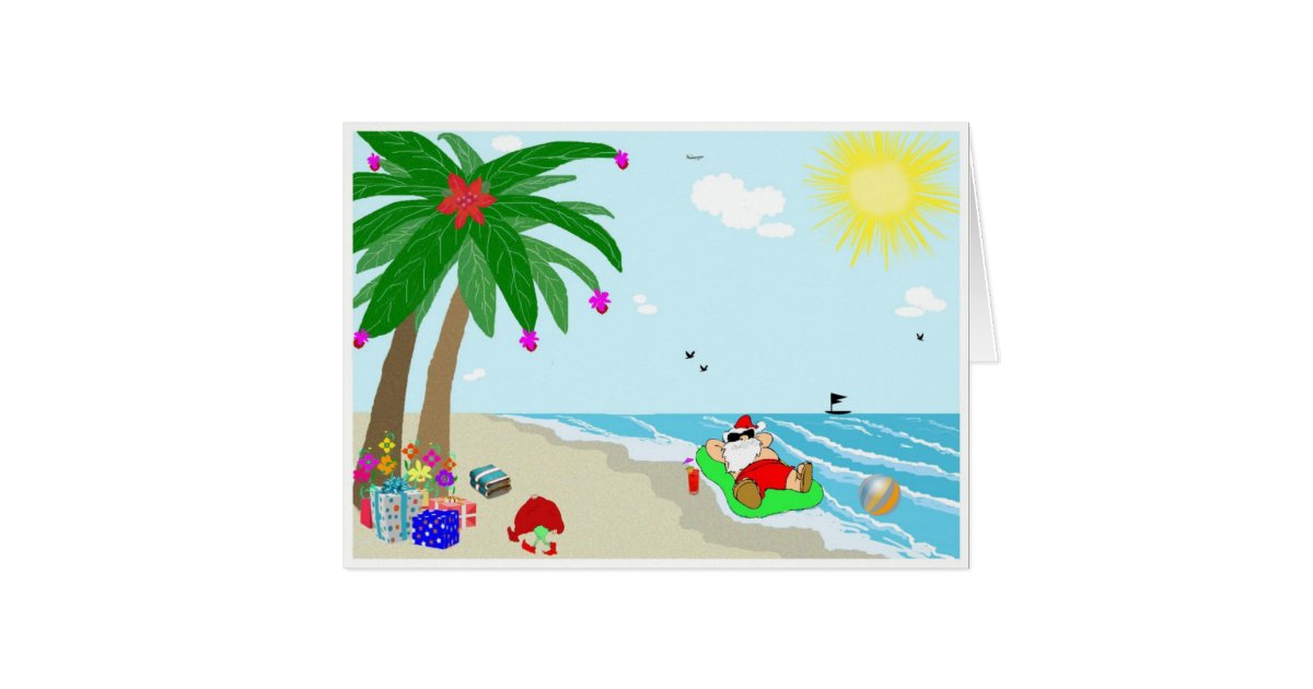 Santa's Hawaiian Christmas Note Cards | Zazzle