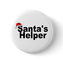 Santas Helper Black buttons by TeeZazzle Santas Helper Black buttons