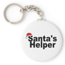 Santas Helper Black Keychain