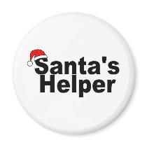 Santas Helper Black magnets by TeeZazzle Santas Helper Black magnets
