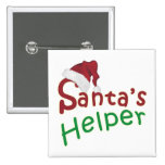 Santa's Helper Christmas Santa Hat Design Pin