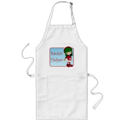 Santa's Helper Cute Elf Holiday Apron by mariannegilliand