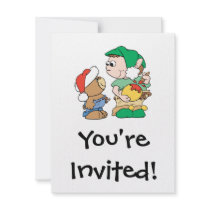 santas helper cute teddy bear design custom invites