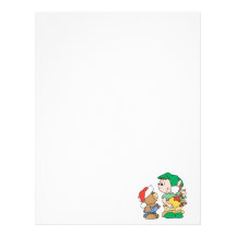 santas helper cute teddy bear design customized letterhead
