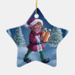 Santa's Helper Elf Star Christmas Ornament ornaments