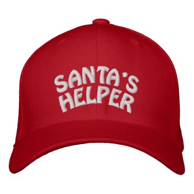 SANTA'S HELPER EMBROIDERED HAT by azac69