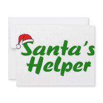 Santas Helper Green Custom Invite