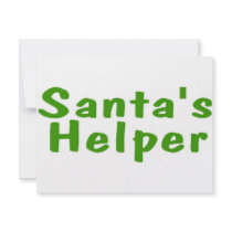 Santas Helper Green Custom Invitation