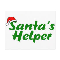 Santas Helper Green postcards by CelebrationZazzle Santas Helper Green postcards