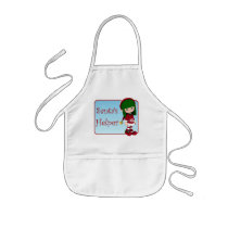 Santa's Helper Holiday Cute Elf Kids Apron by mariannegilliand Santa's Helper Holiday Cute Elf Kids Apron