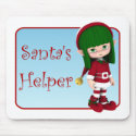 Santa's Helper Holiday Cute Elf Mousepad by mariannegilliand Santa's Helper Holiday Cute Elf Mousepad