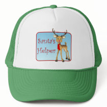Santa's Helper Holiday Reindeer Green Hat by mariannegilliand Santa's Helper Holiday Reindeer Green Hat