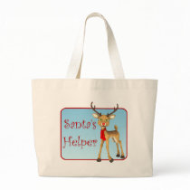 Santa's Helper Holiday Reindeer Tote Bag