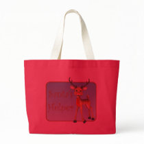 Santa's Helper Holiday Reindeer Tote Bag by mariannegilliand Santa's Helper Holiday Reindeer Tote Bag