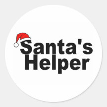 Santas Helper Round Stickers