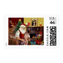Santa's Irish Setter Postage Stamp