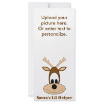 Santa's lil helper reindeer Christmas gifts & tees Custom Rack Cards