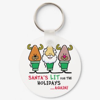 Santa's Lit for the Holidays keychain