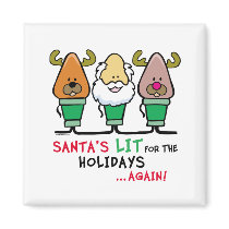 Santa's Lit for the Holidays magnets
