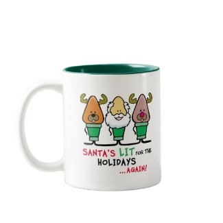 Santa's Lit for the Holidays mug