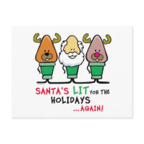 Santa's Lit for the Holidays postcards