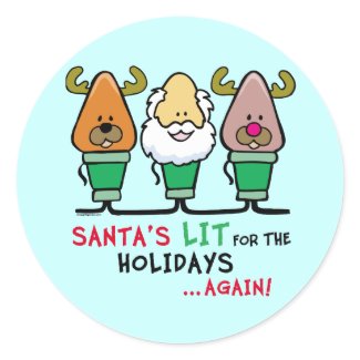 Santa's Lit for the Holidays sticker