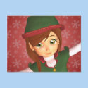 Santa's Little Elf Holiday Postcard