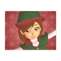 Santa's Little Elf Holiday Postcard