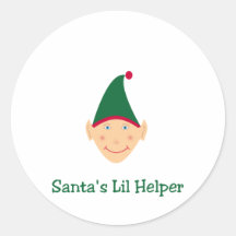 Santa's little helper. Elf Christmas gifts & tees. Round Stickers