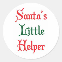 Santa's Little Helper Round Sticker