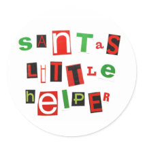 Santa's Little Helper Round Sticker
