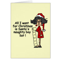 Santa's Naughty Boy List Greeting Card