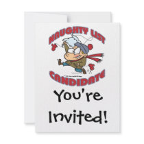santas naughty list candidate cartoon custom invites